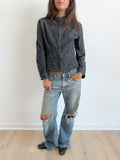 contrast stitch denim jacket / size s