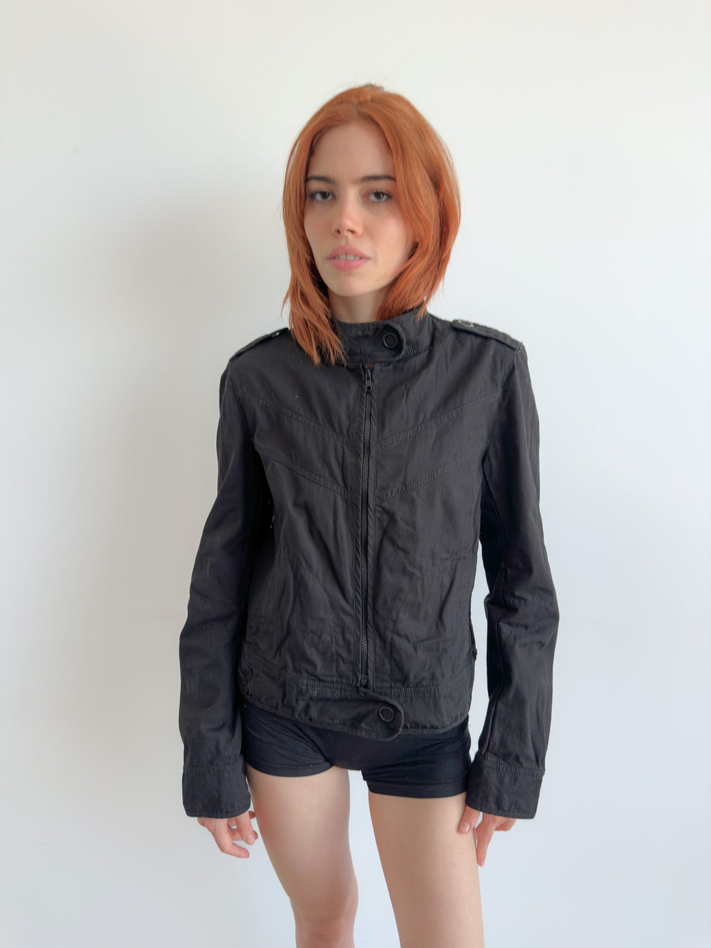 black moto jacket / size s-m