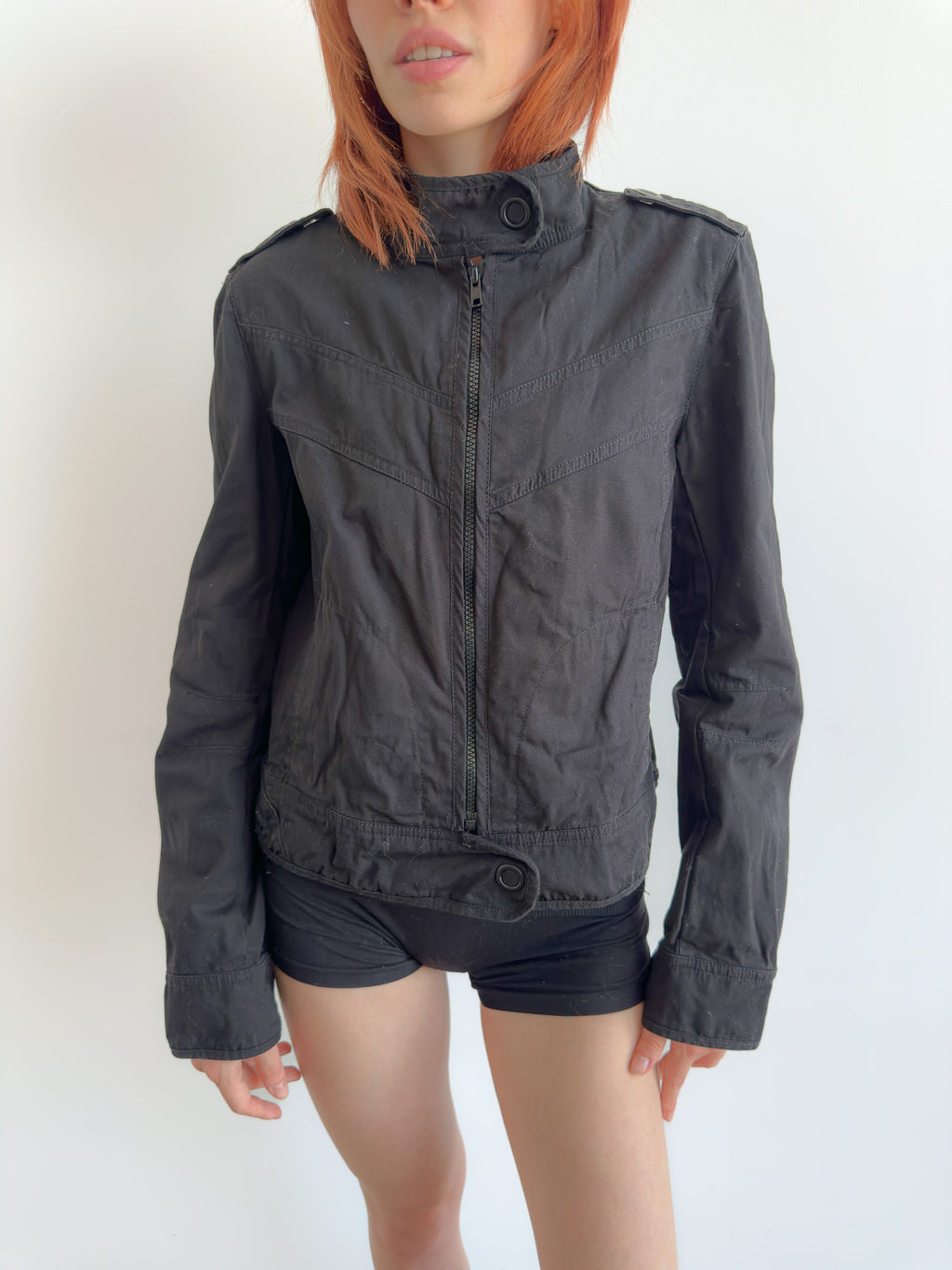 black moto jacket / size s-m