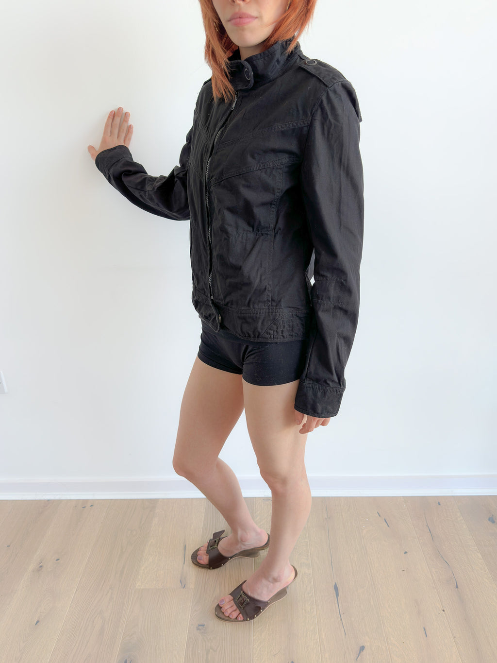 black moto jacket / size s-m
