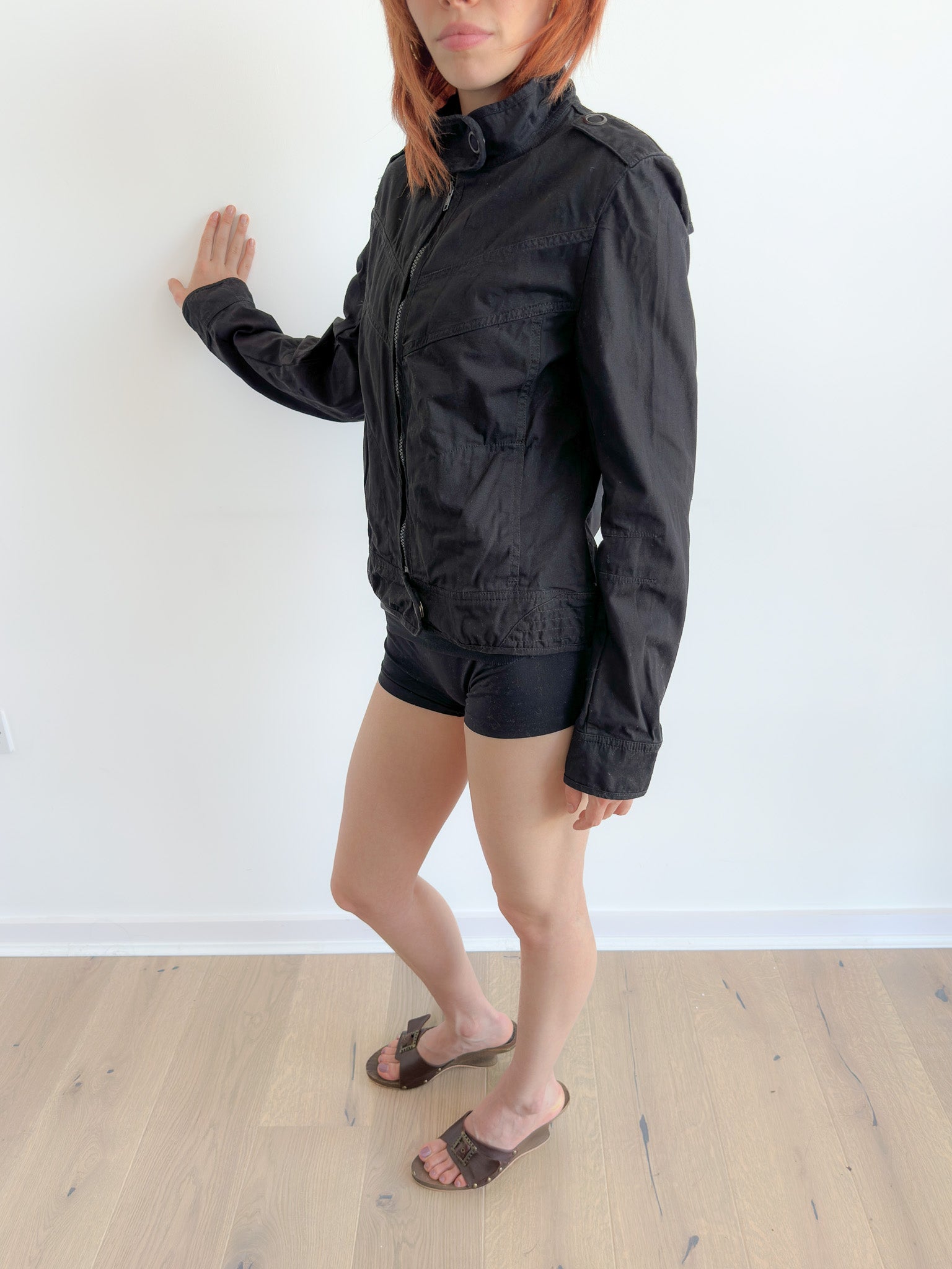 black moto jacket / size s-m
