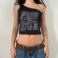 00's Cowgirl One Shoulder Top | Size XS