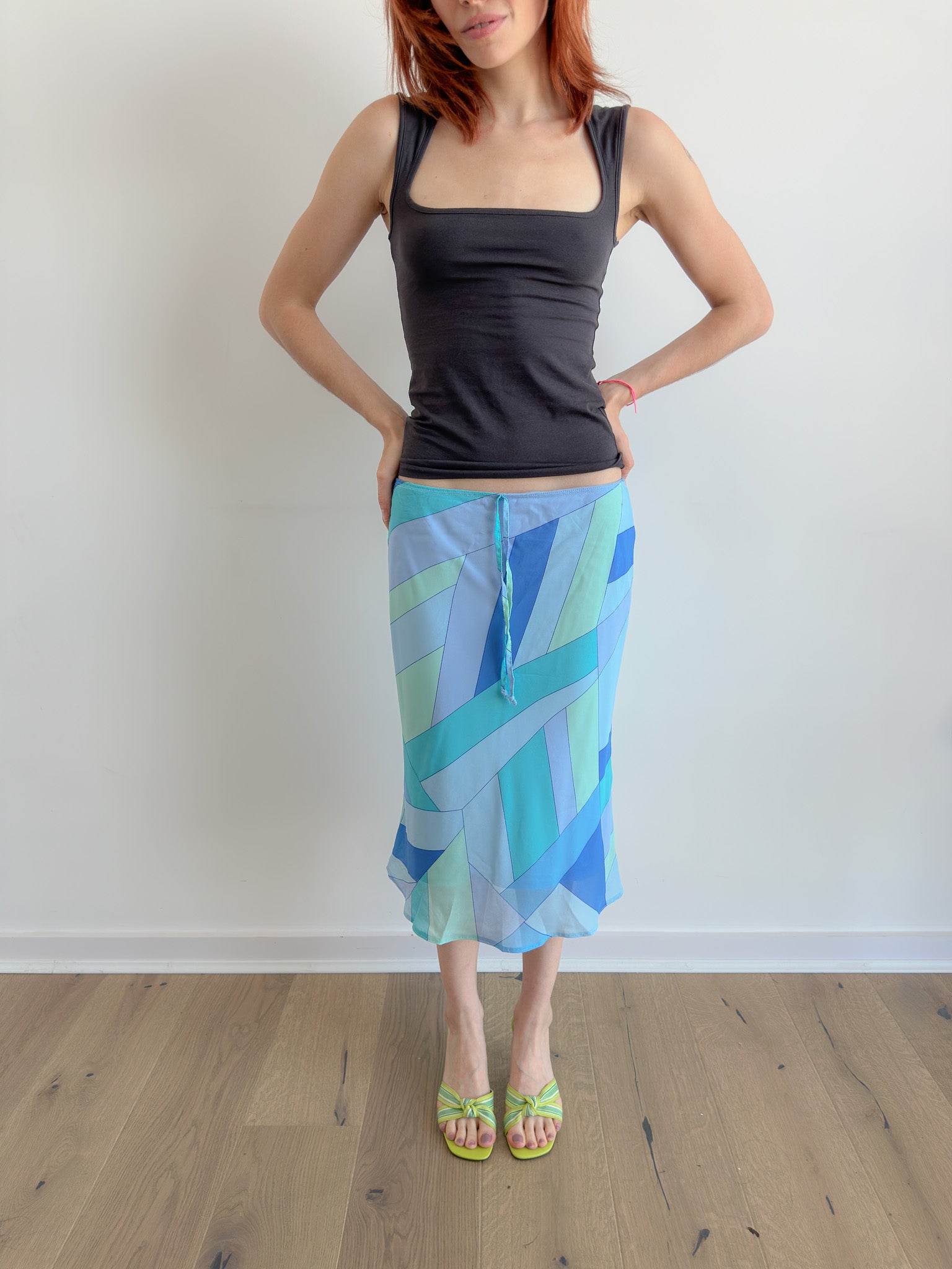 geometric midi skirt / size xs-s