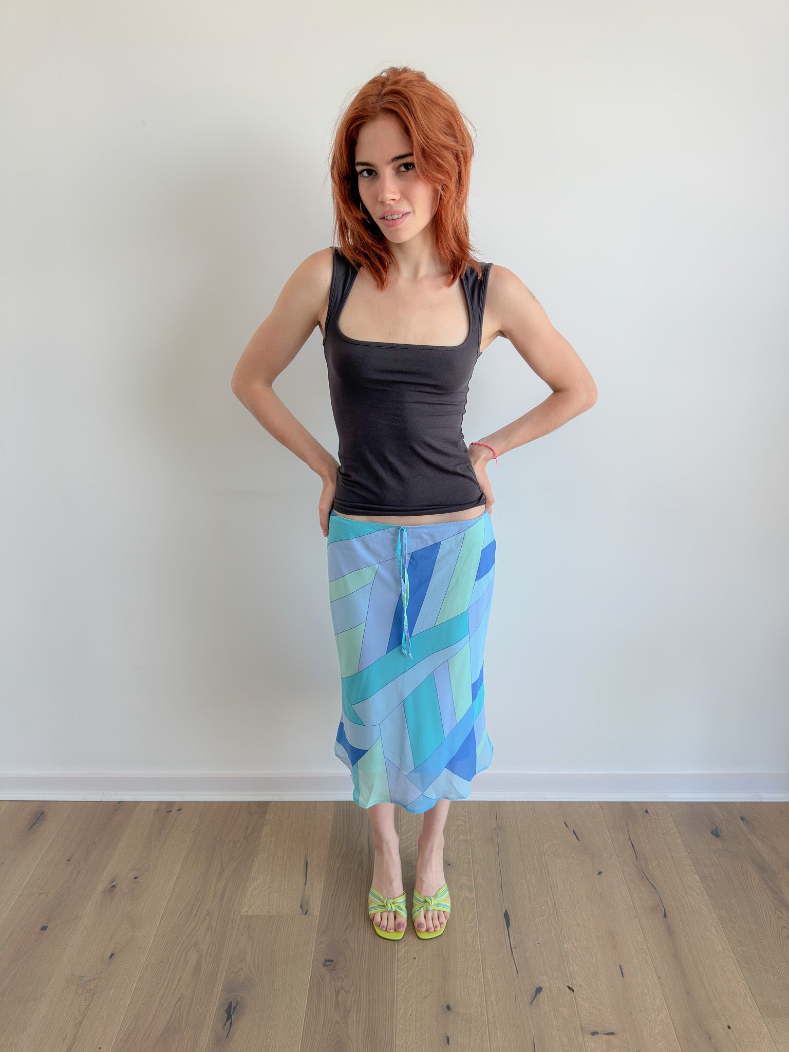 geometric midi skirt / size xs-s