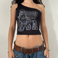 00's Cowgirl One Shoulder Top | Size XS