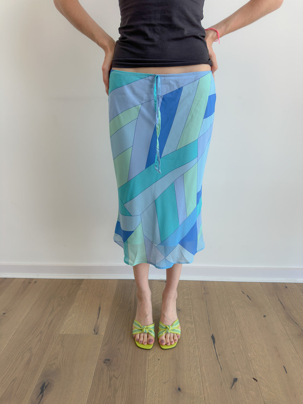 geometric midi skirt / size xs-s