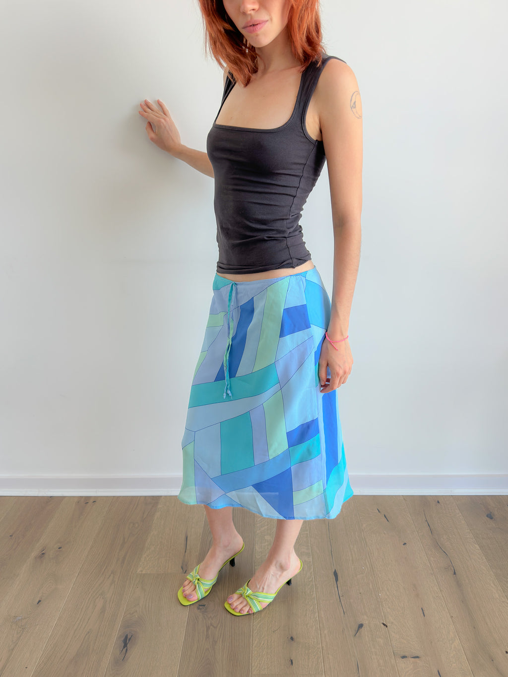 geometric midi skirt / size xs-s