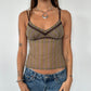 Stripe Mesh Cami - Size XS