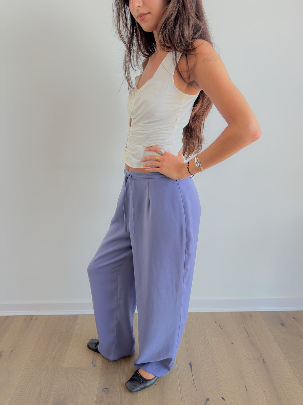 wide leg pants / size xs-s