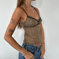 Stripe Mesh Cami - Size XS