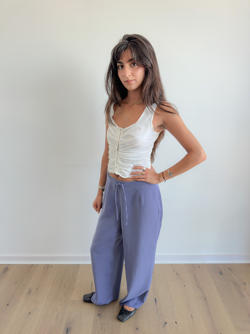 wide leg pants / size xs-s