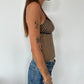 Stripe Mesh Cami - Size XS