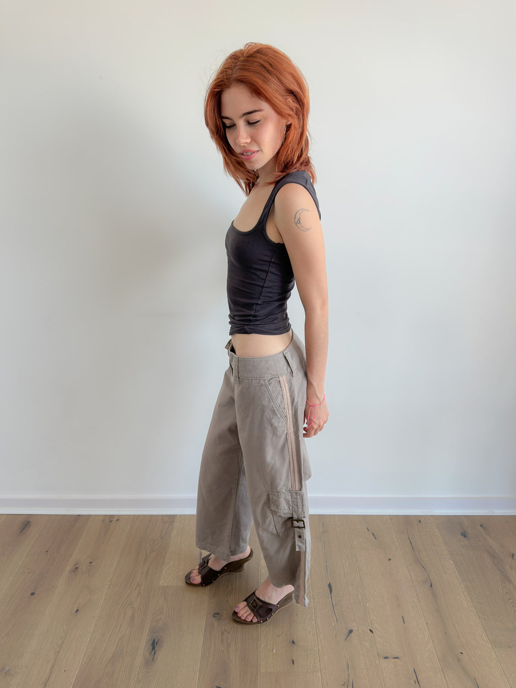 low-rise stripe cargos / size m
