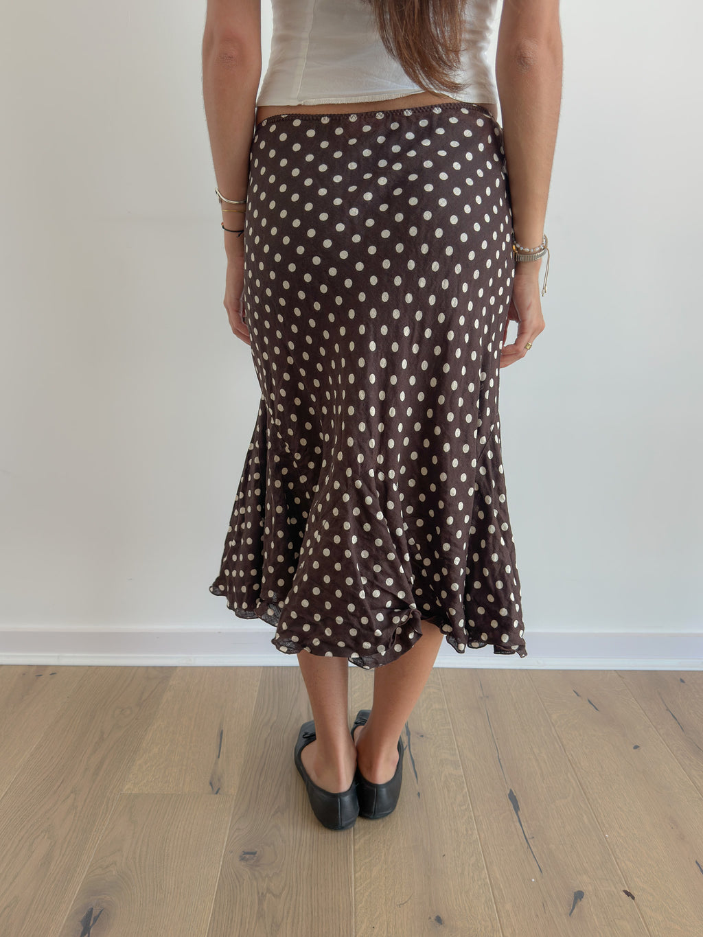 polka dot midi skirt / size xs-s