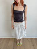 gathered white skirt / size xs-s