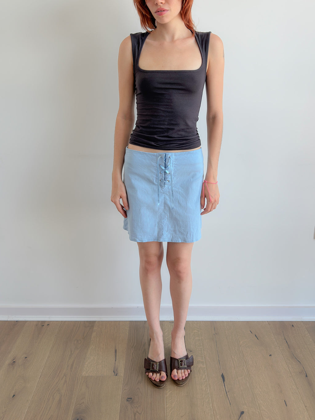 lace up skirt / size xs-s