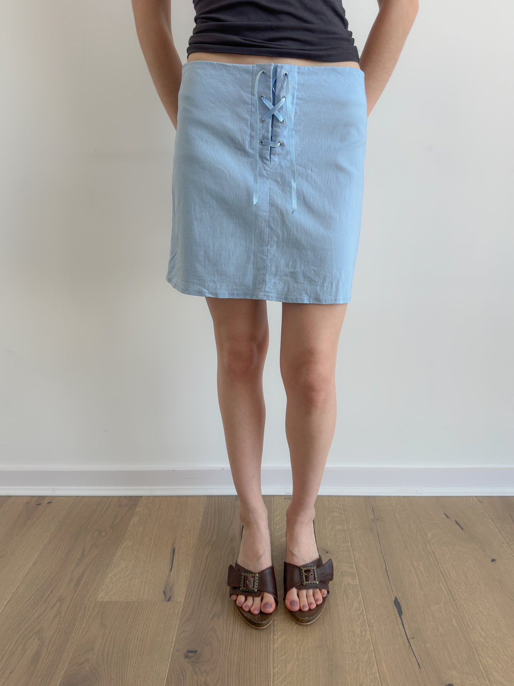 lace up skirt / size xs-s