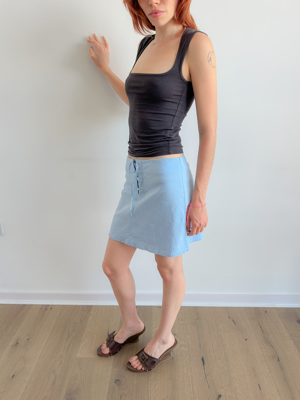 lace up skirt / size xs-s