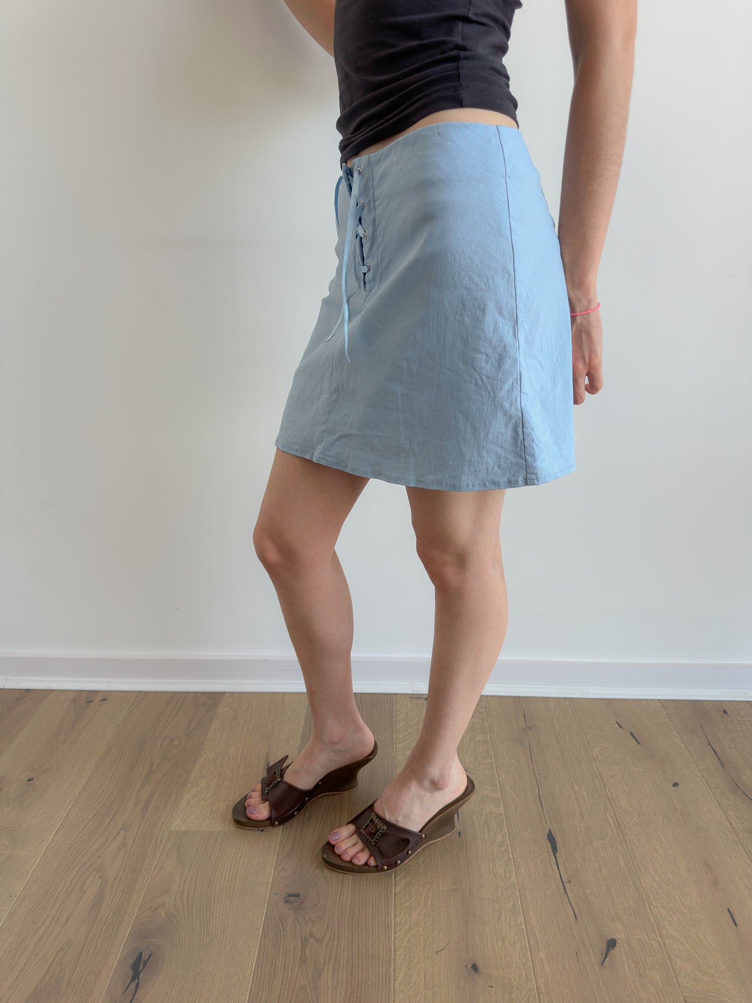 lace up skirt / size xs-s