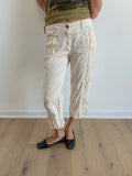 cropped ruched pants / size xs