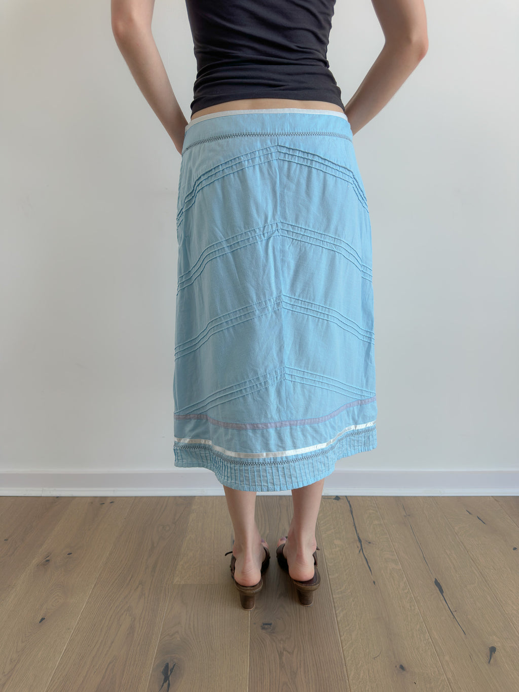 blue midi skirt / size m