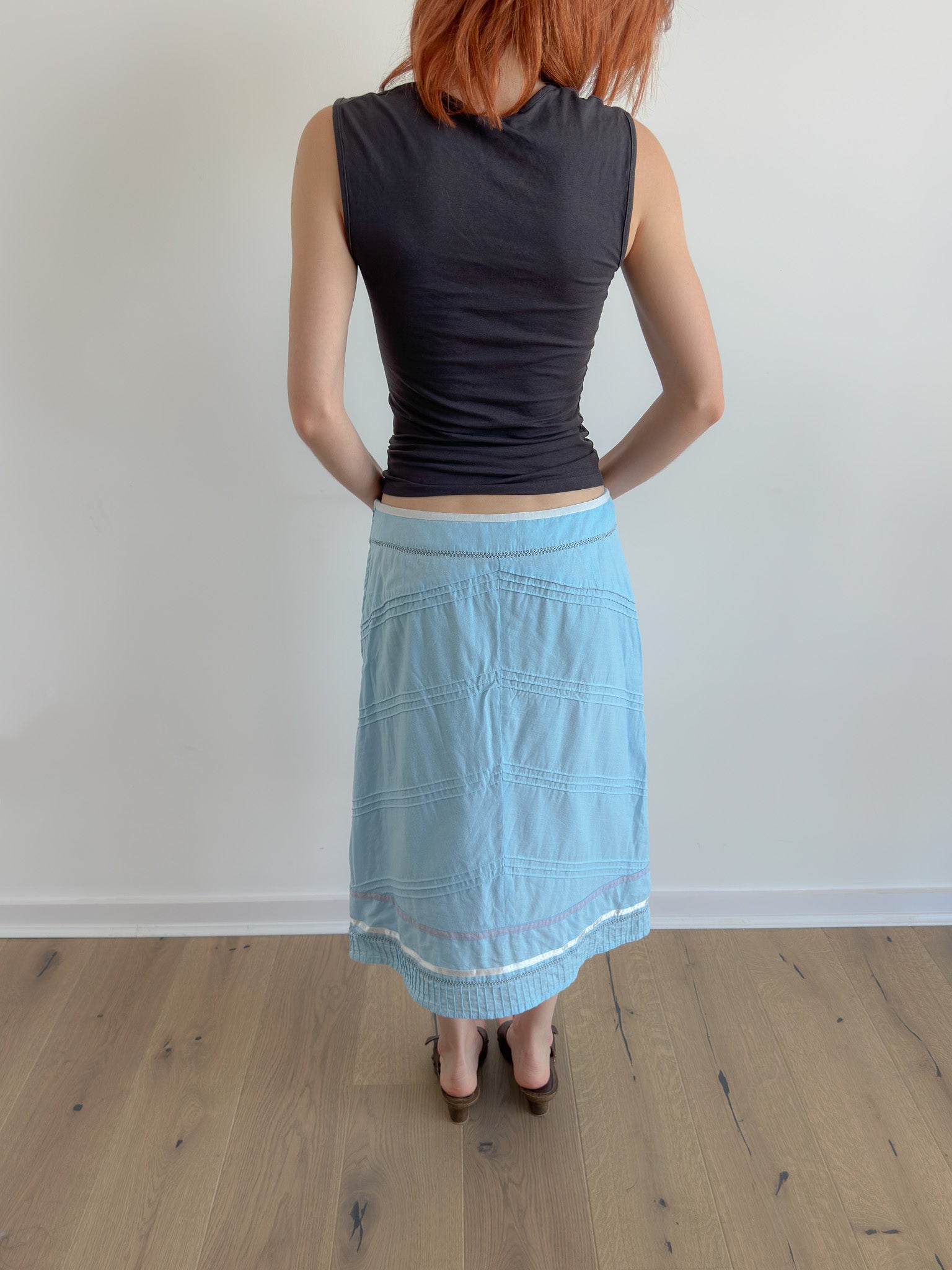 blue midi skirt / size m