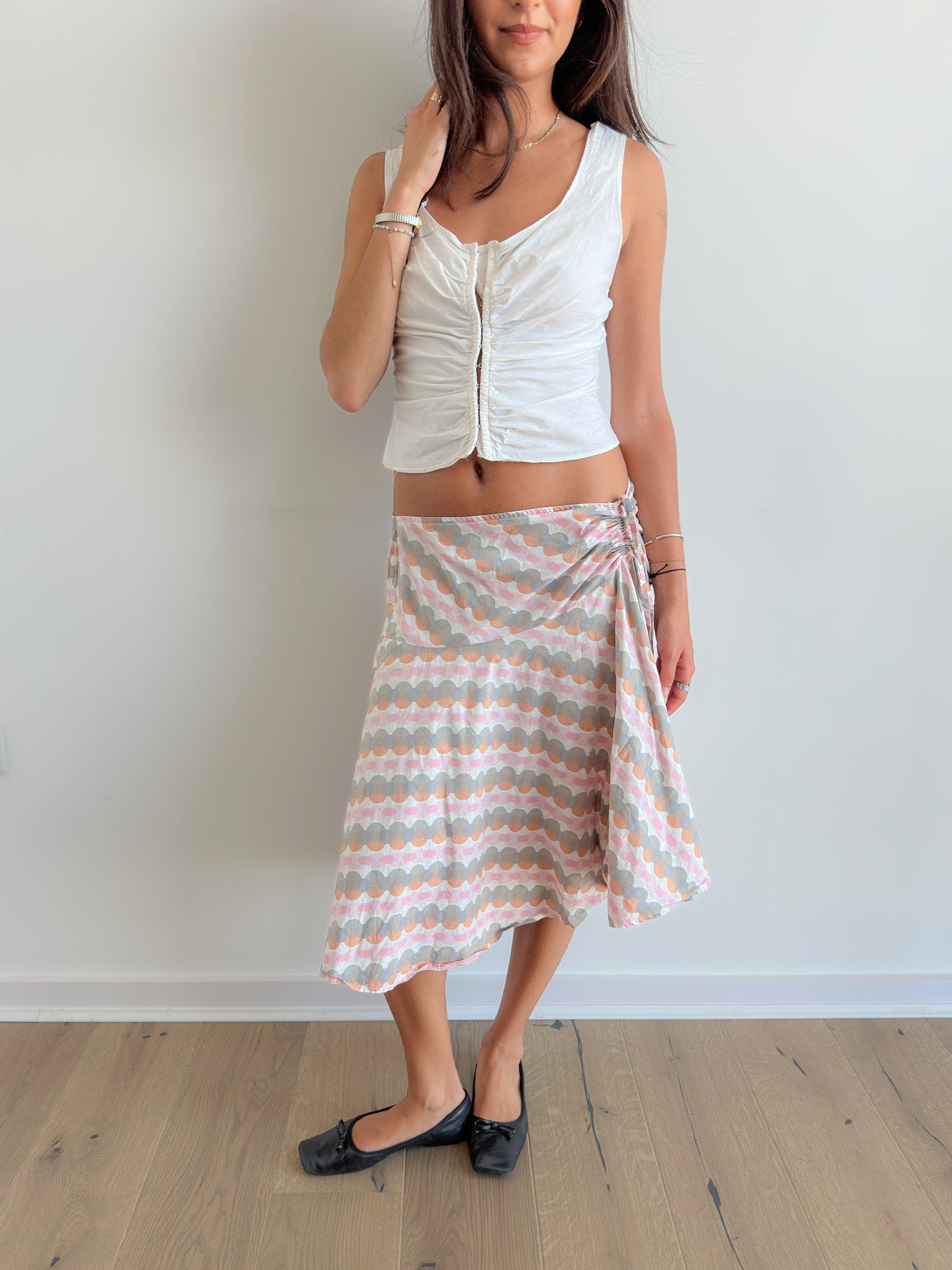 asymmetric midi skirt / size s