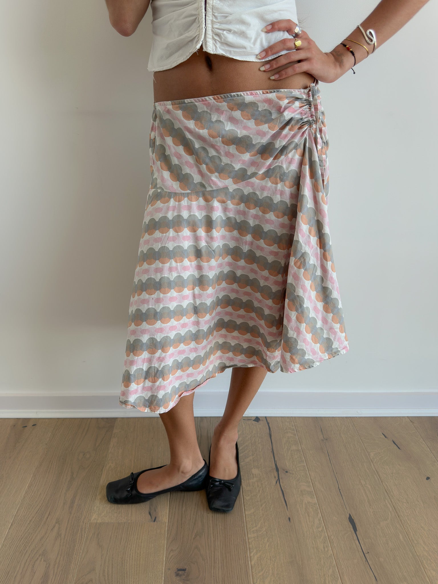 asymmetric midi skirt / size s