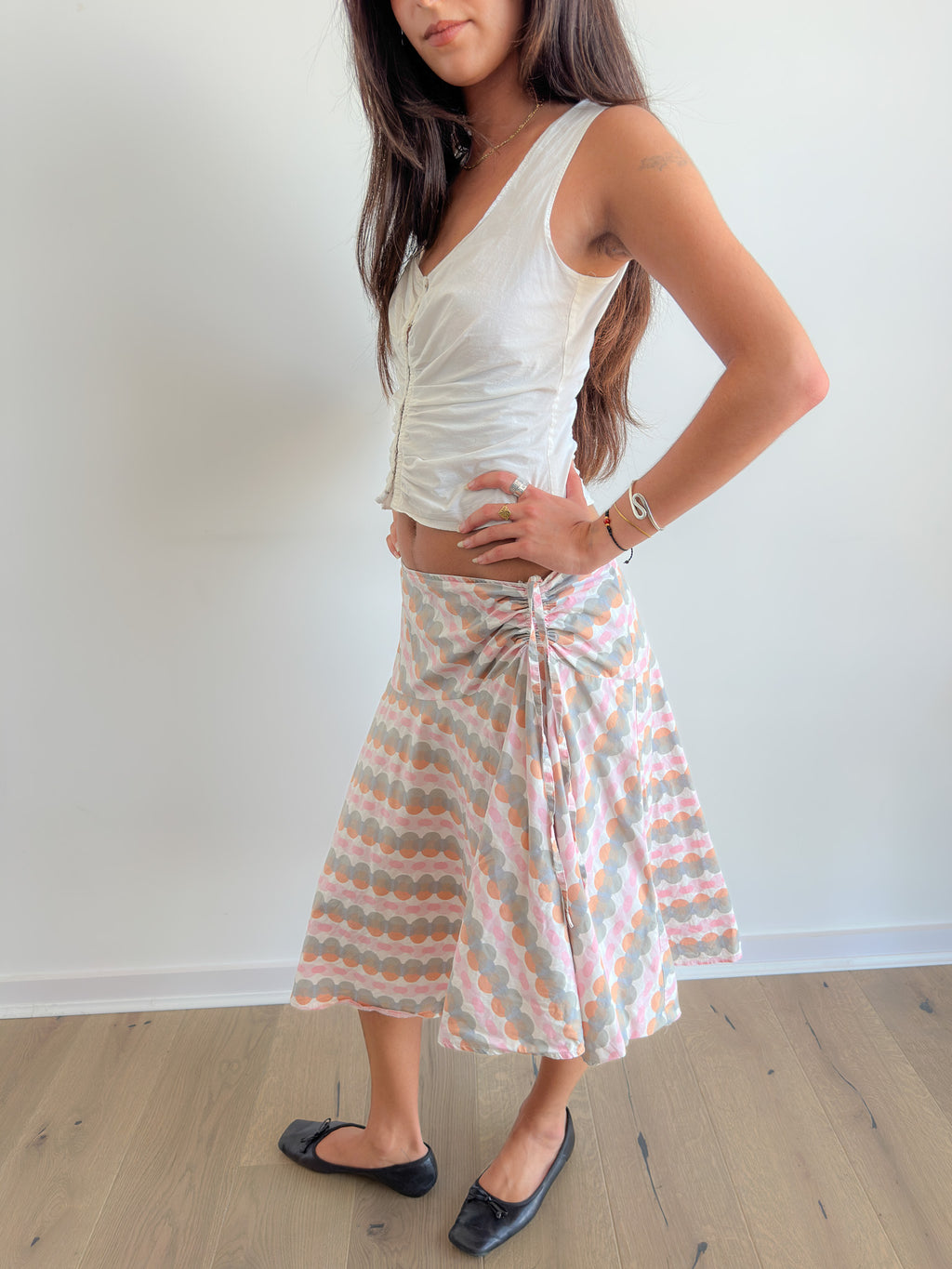 asymmetric midi skirt / size s