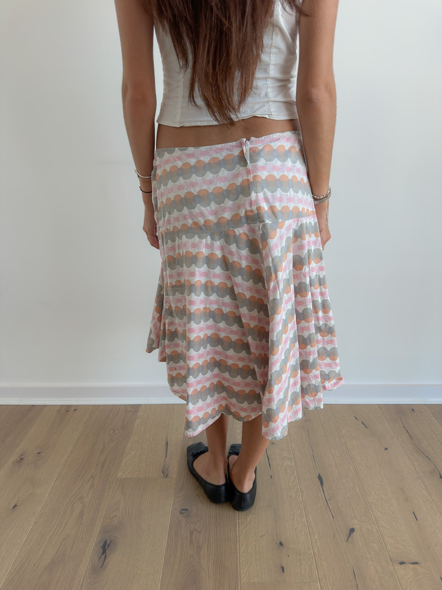 asymmetric midi skirt / size s