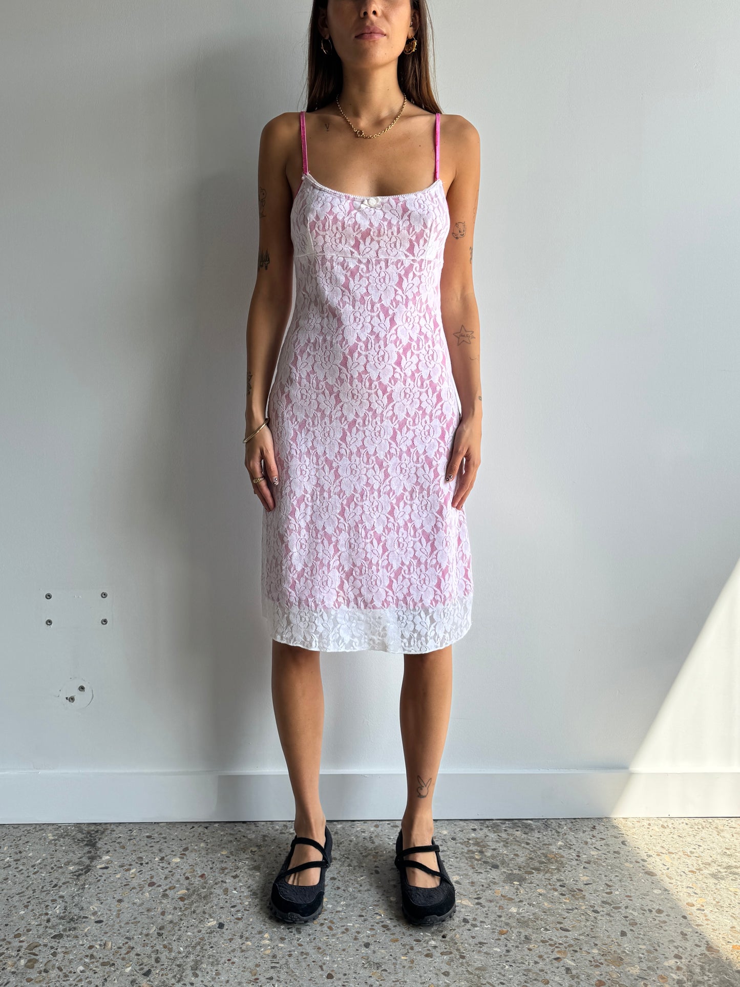 Lace Overlay Dress - Size M