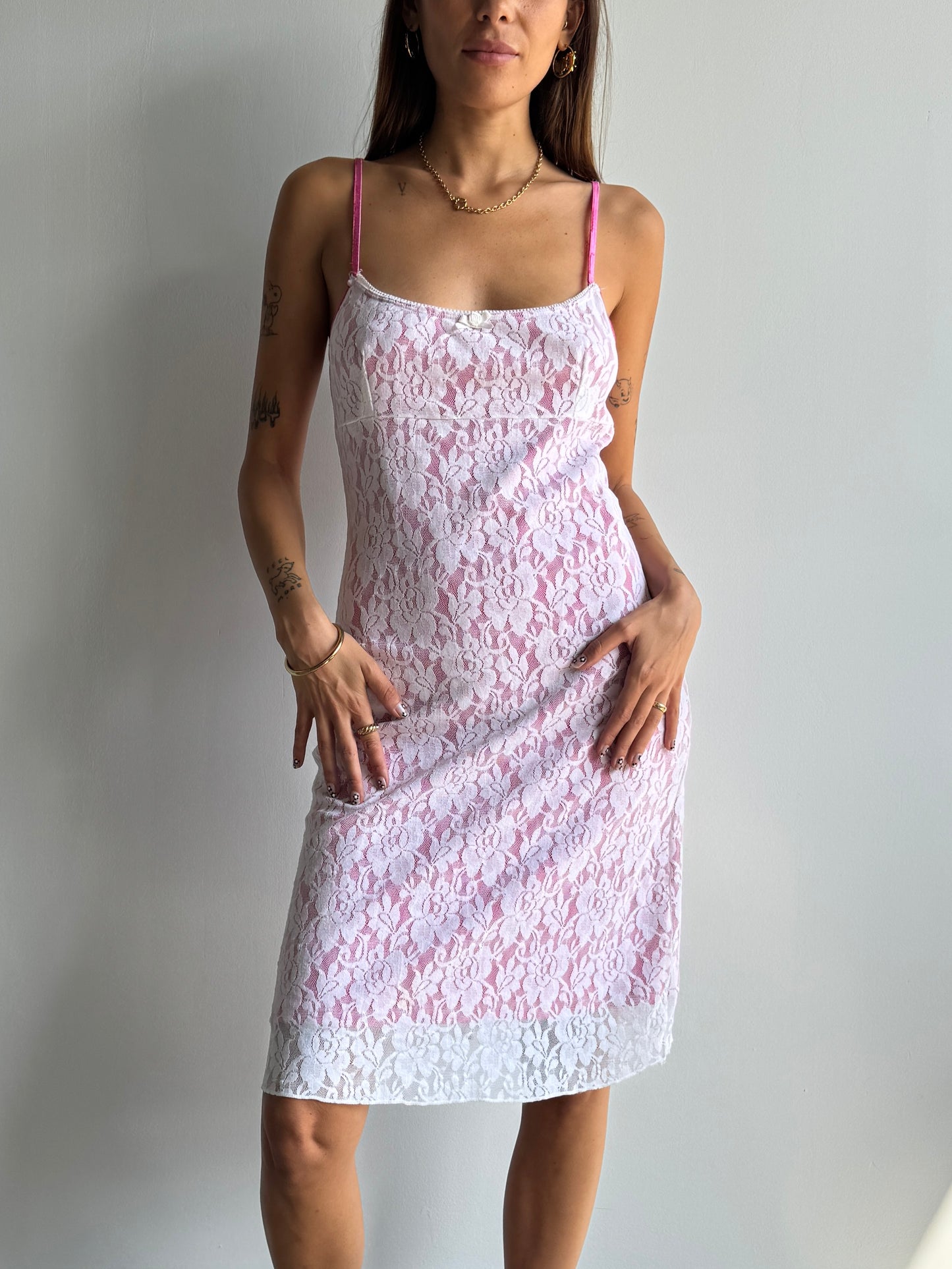 Lace Overlay Dress - Size M