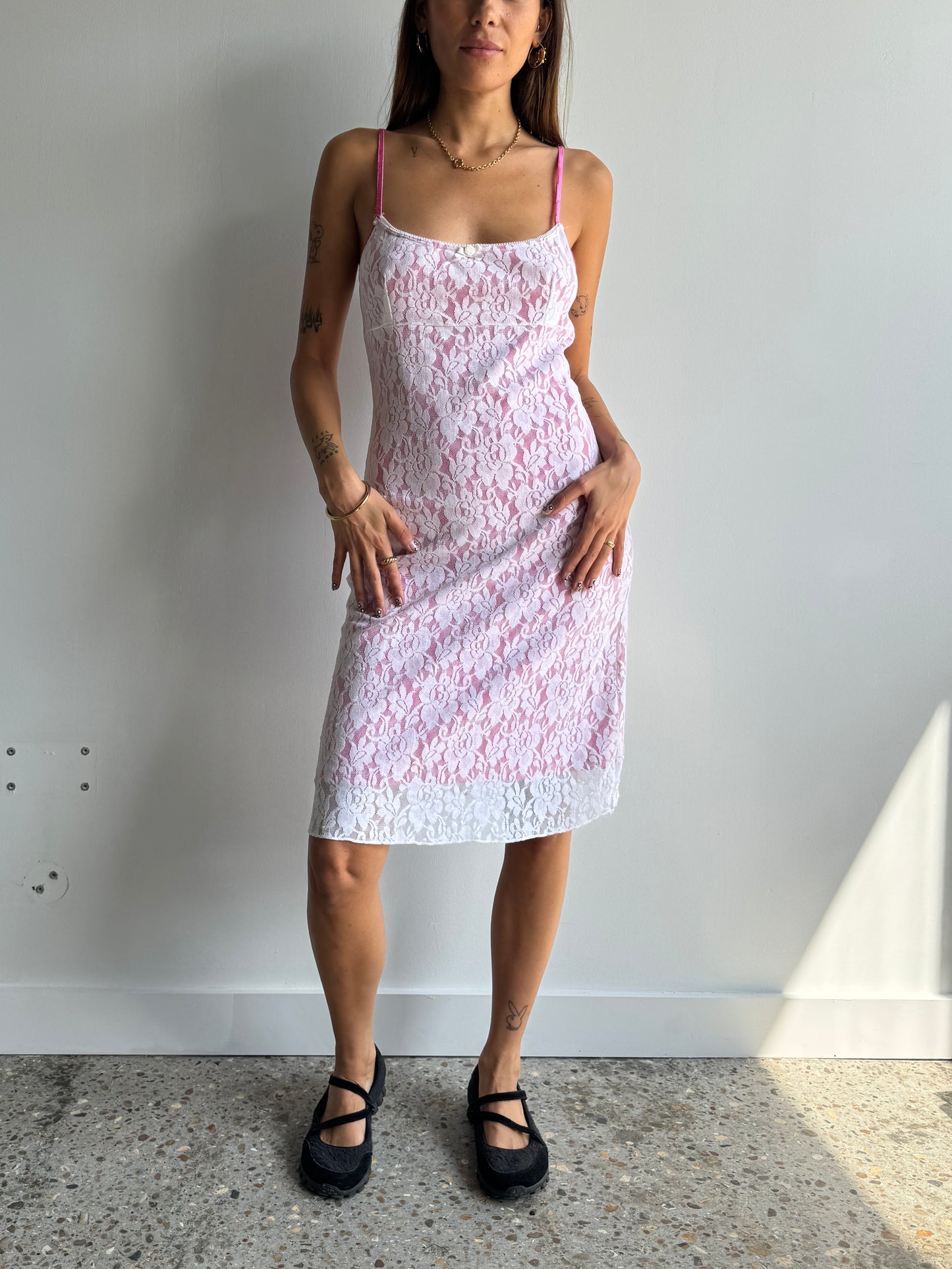 Lace Overlay Dress - Size M