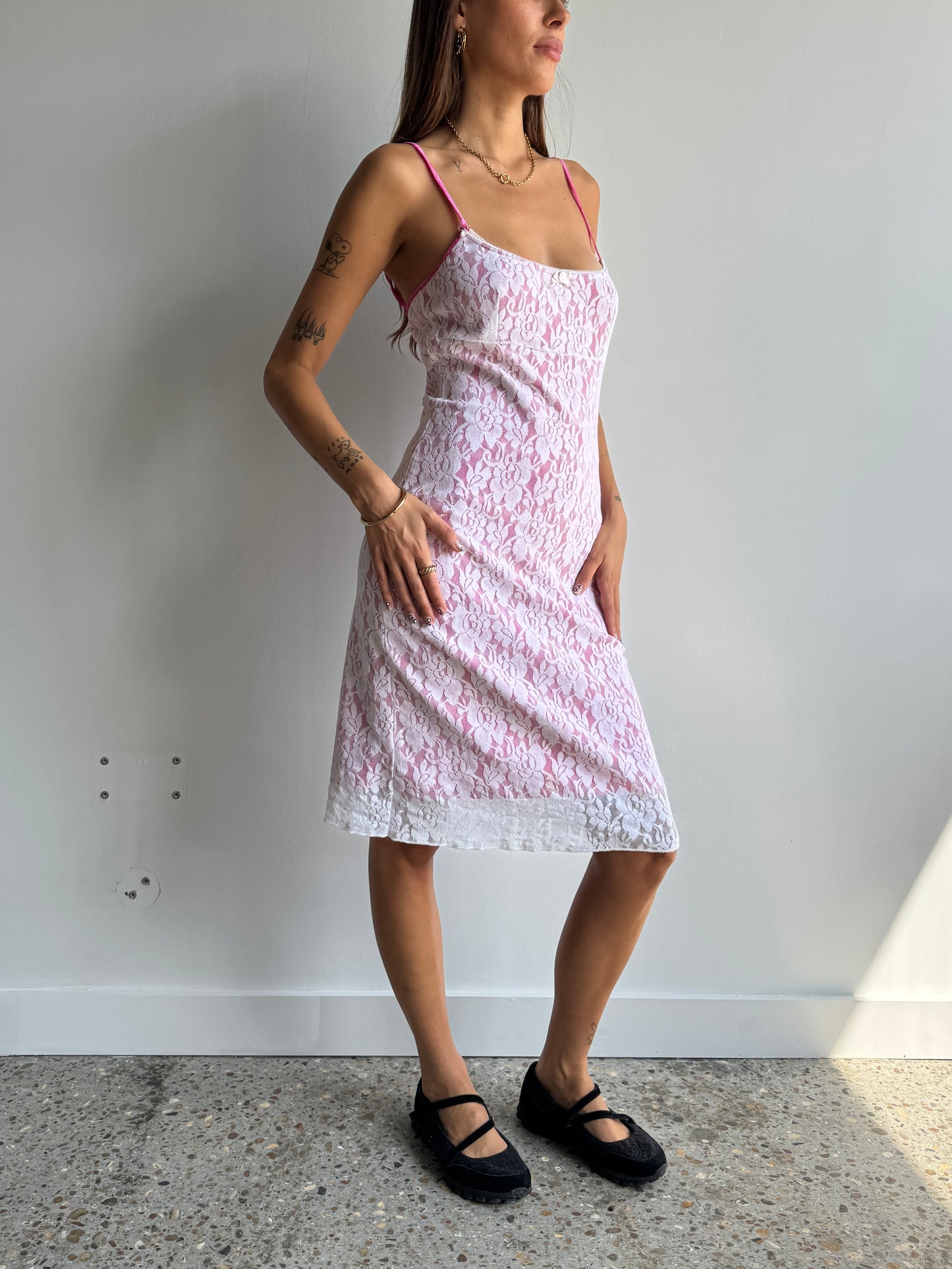 Lace Overlay Dress - Size M