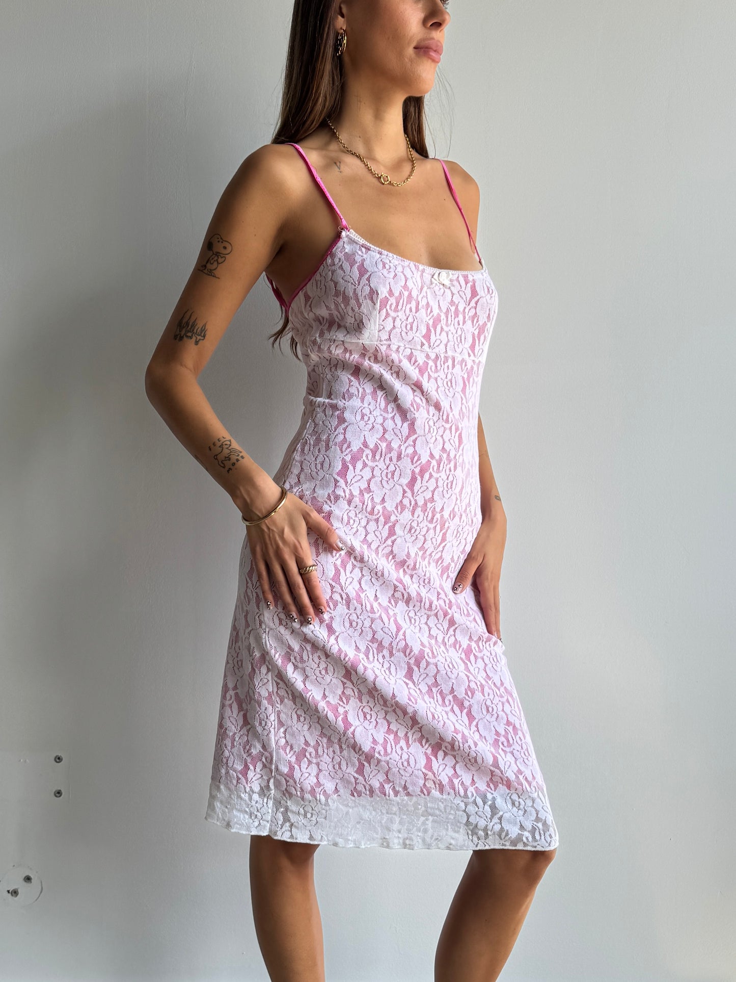 Lace Overlay Dress - Size M