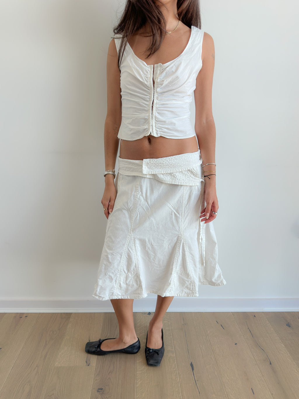 asymmetric midi skirt / size s