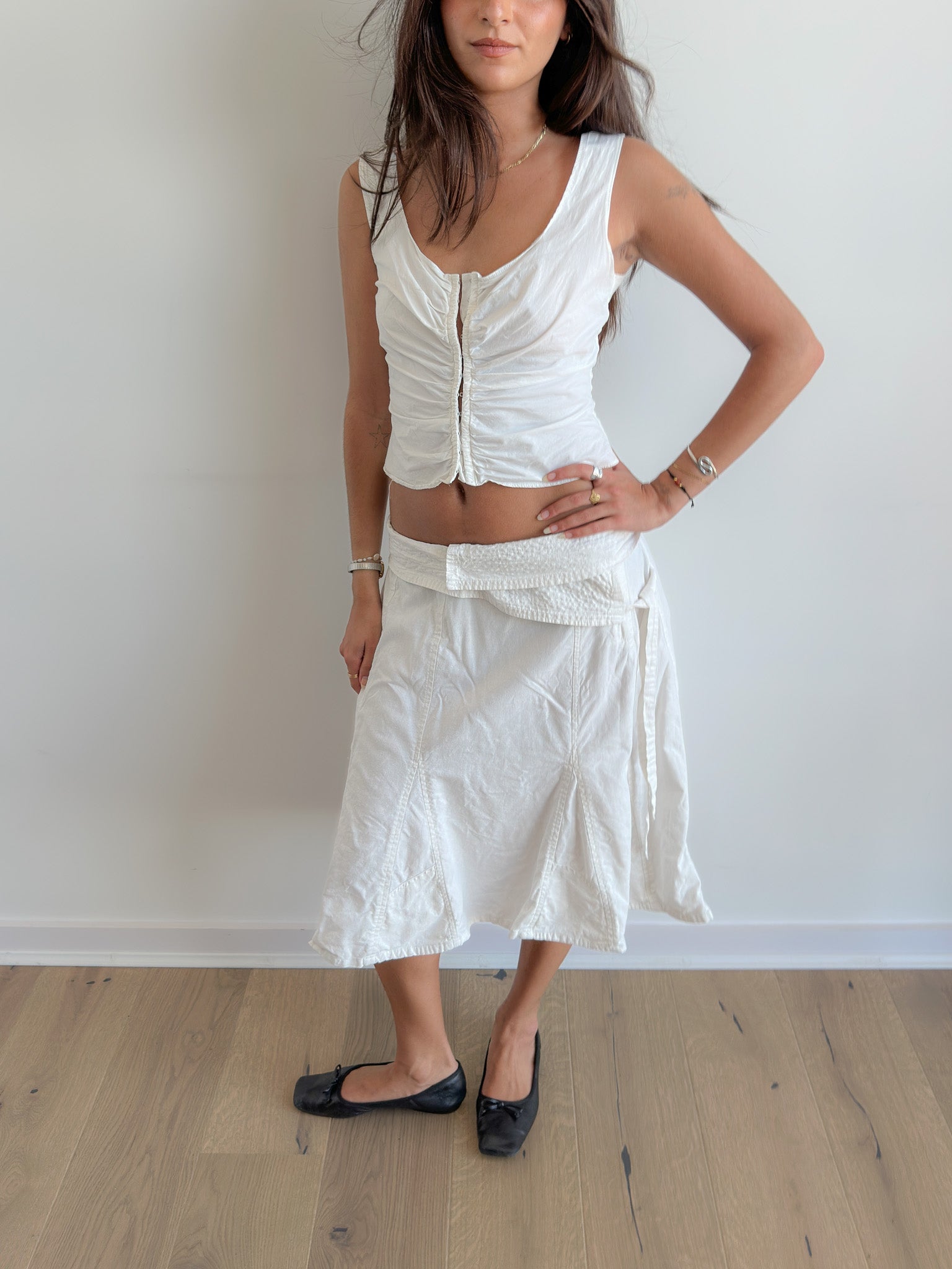 asymmetric midi skirt / size s