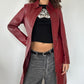 Red Leather Trench Jacket · Size S