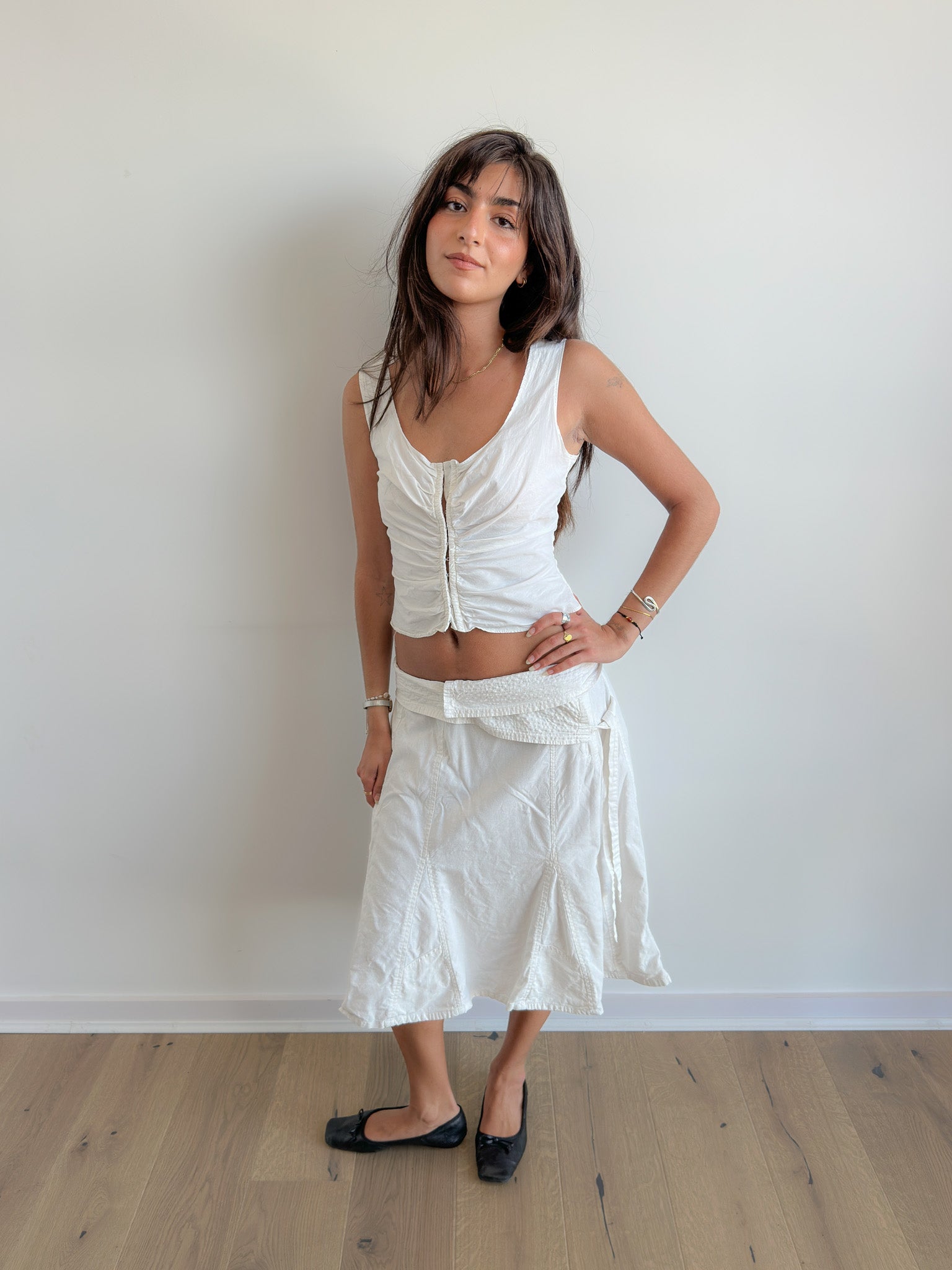 asymmetric midi skirt / size s