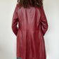 Red Leather Trench Jacket · Size S