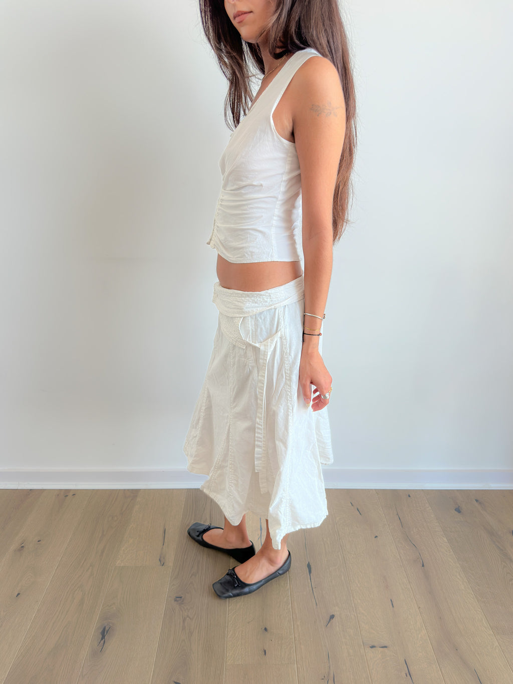 asymmetric midi skirt / size s