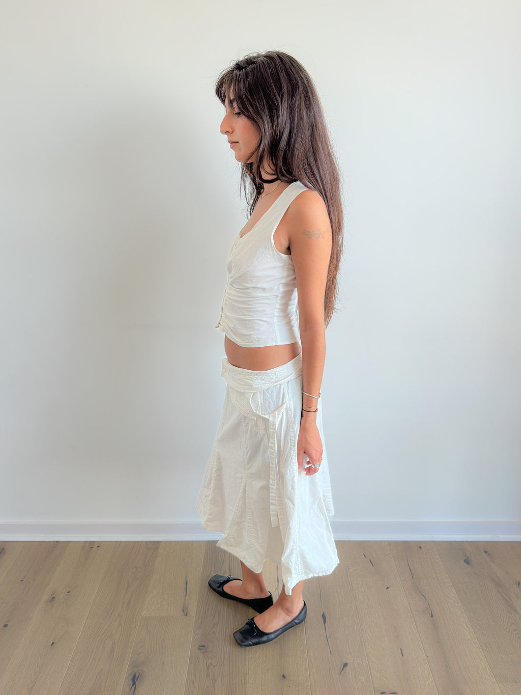 asymmetric midi skirt / size s