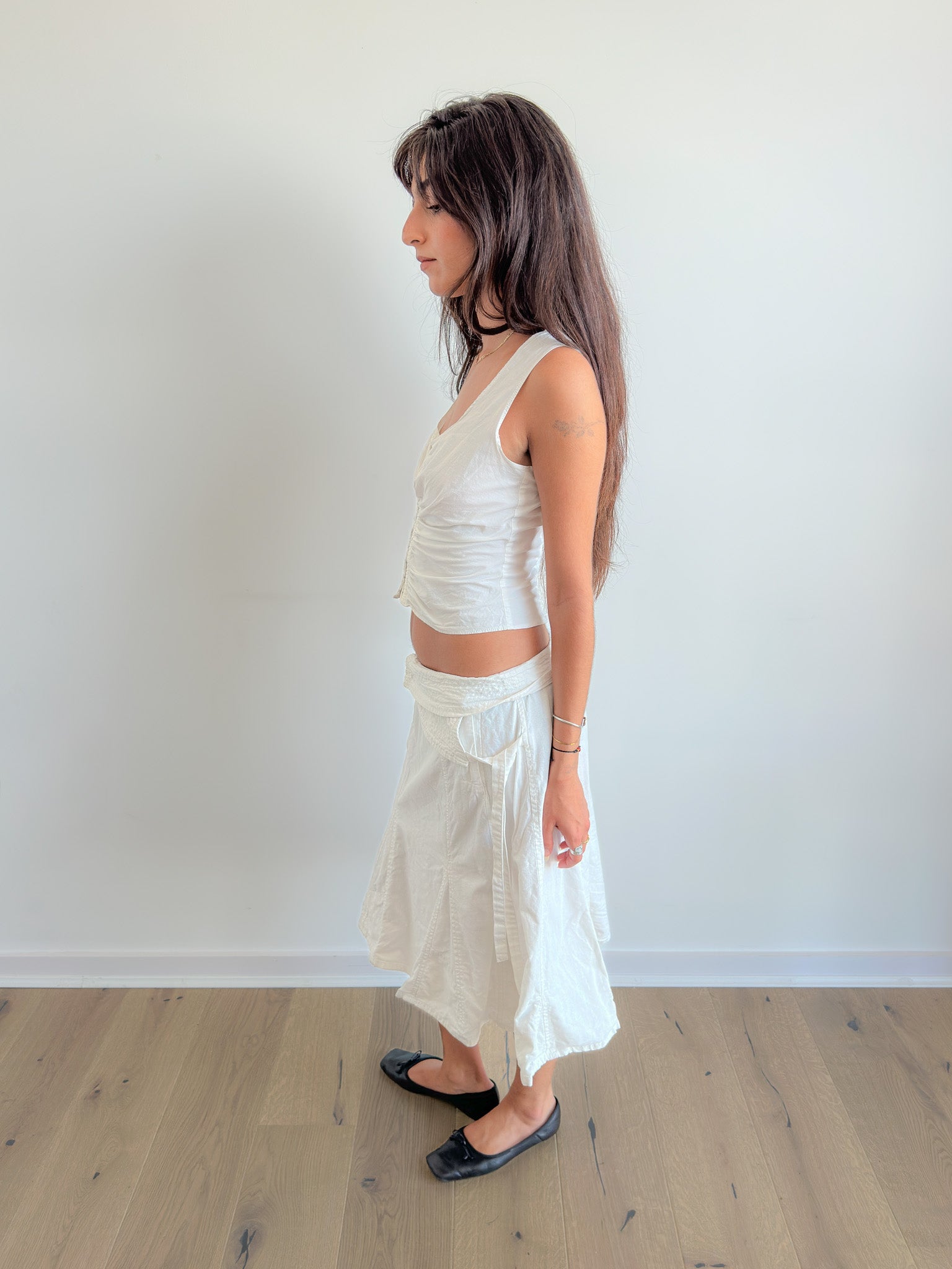 asymmetric midi skirt / size s