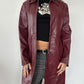 Red Leather Trench Jacket · Size M