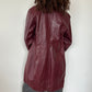 Red Leather Trench Jacket · Size M