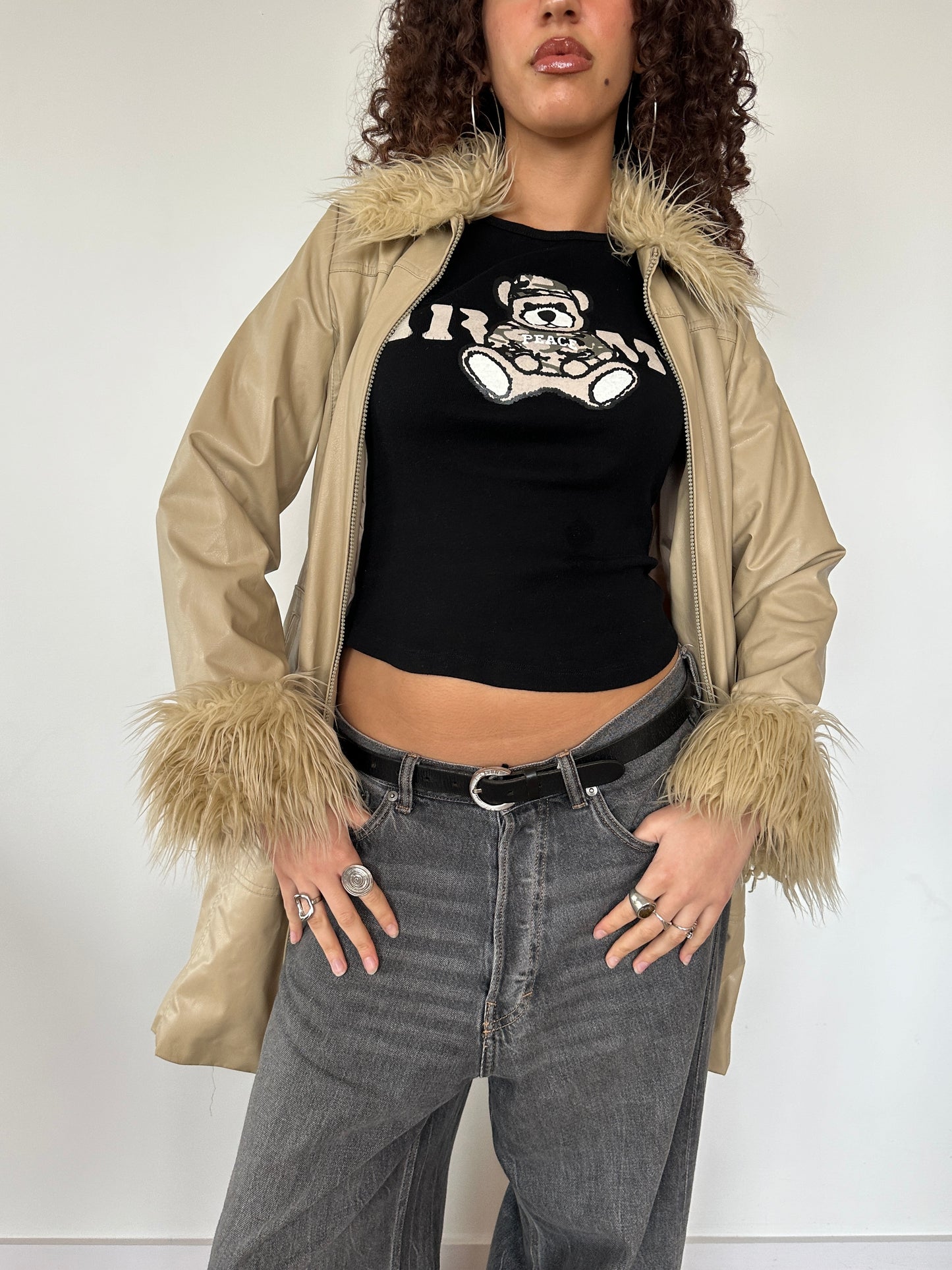 Leather Afghan Jacket · Size S