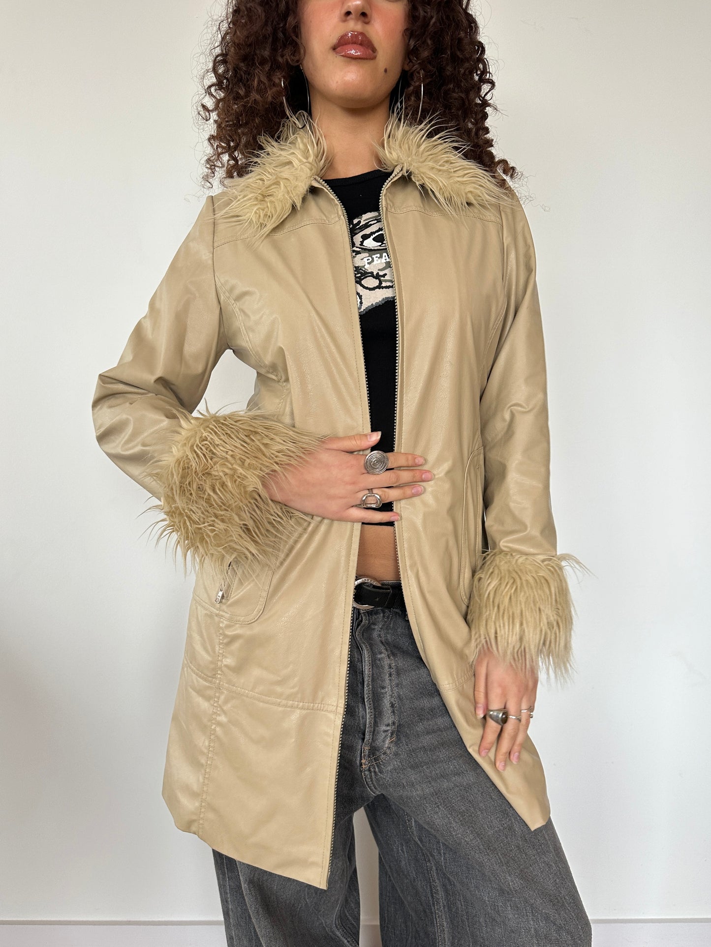 Leather Afghan Jacket · Size S