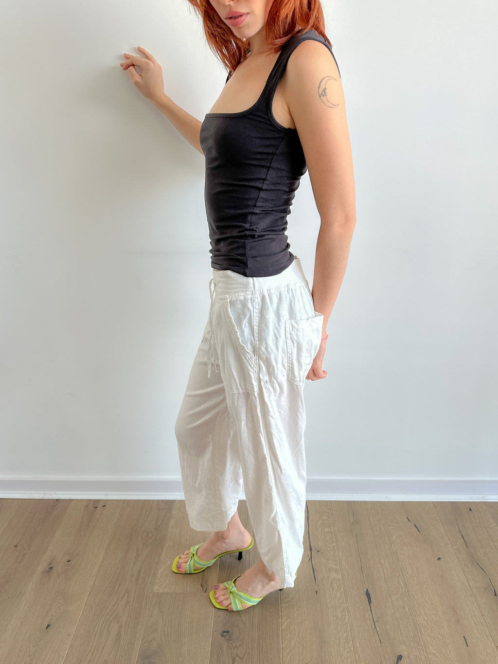 linen capris / size s