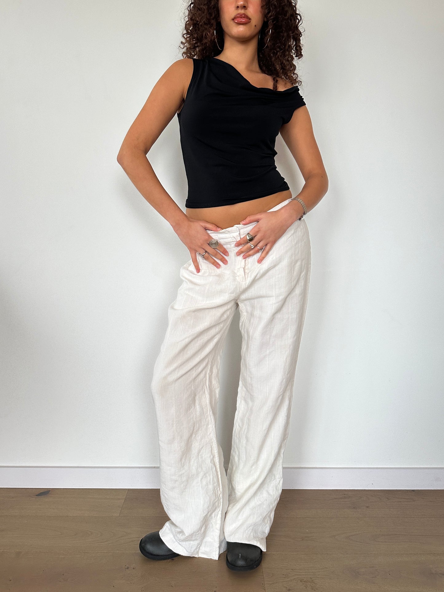 Ruched Wide Leg Trousers · Size M