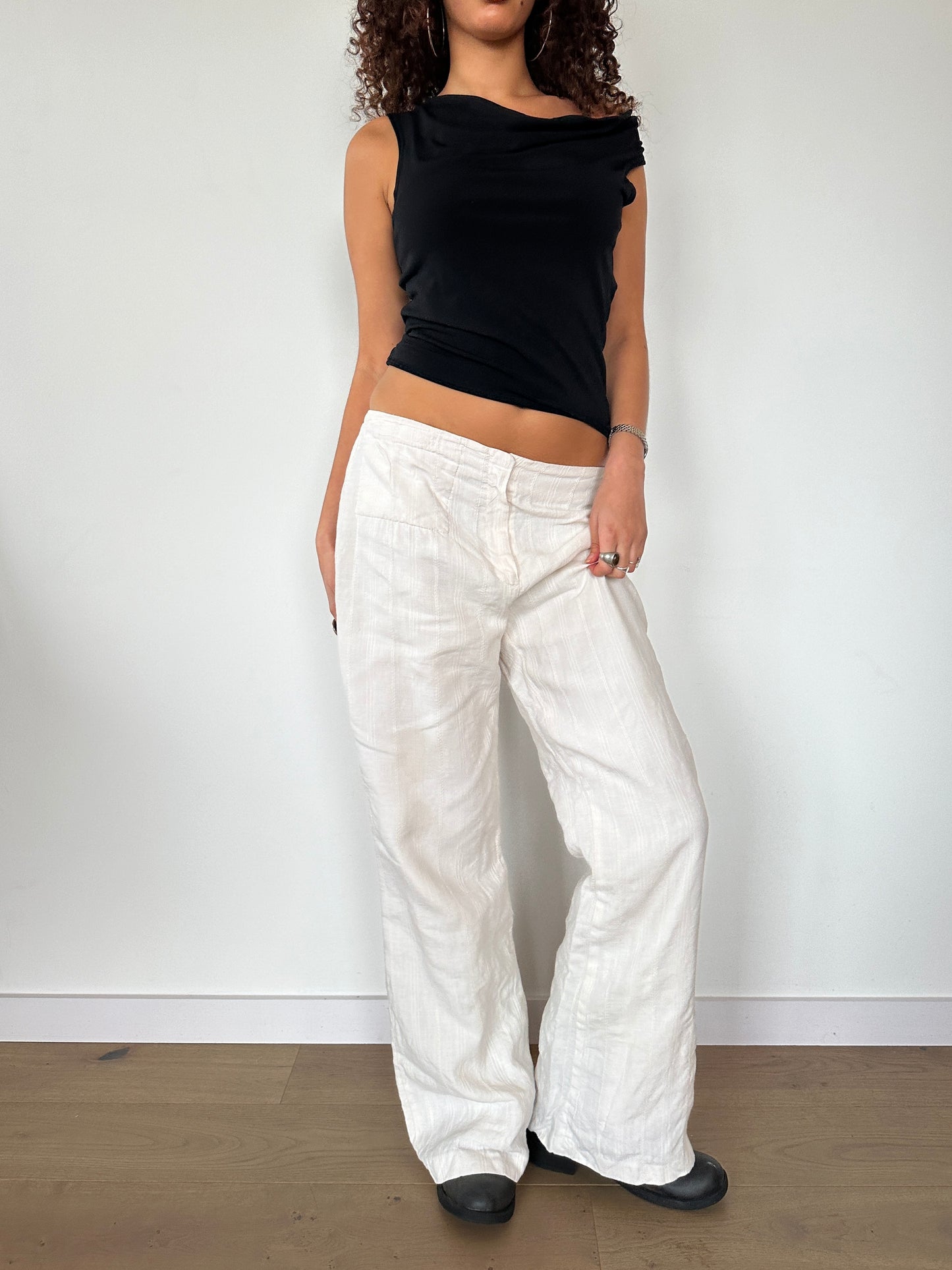 Ruched Wide Leg Trousers · Size M